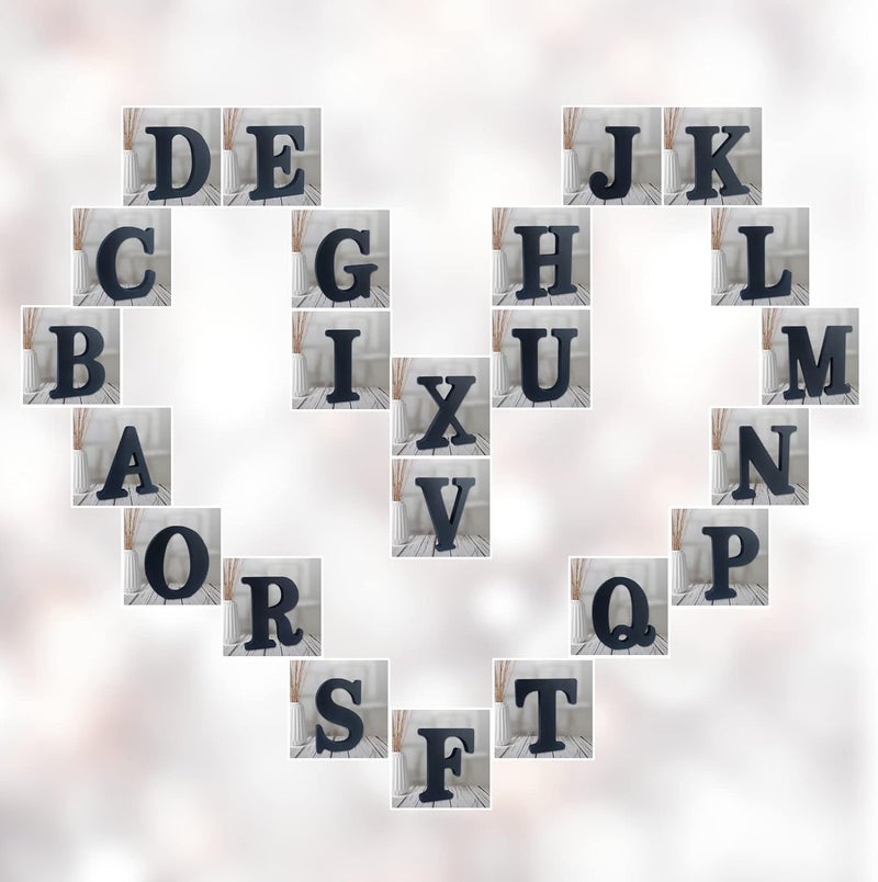 AOCEAN 6 inch Black Wood Letters Unfinished Wood Letter for Wall Decorative Standing Letters Slices Sign Board Decoration for Craft Home Party Projects (N) - Image 5